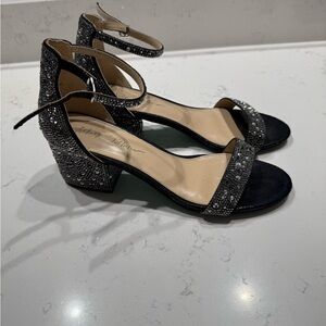 Betsey Johnson Black and Silver Heels